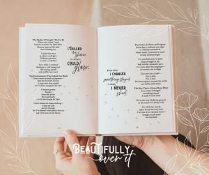 Inside look with poetry stanzas and illustration