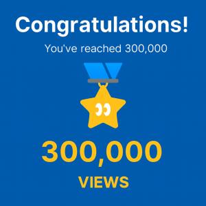 AMVital 300,000 YouTube Views Celebration Graphic