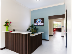 receptionist desk in the lobby