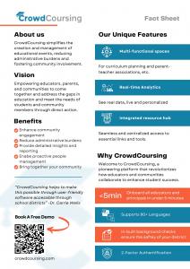 About us, our unique features, our vision, benefits of using our platform, and why you should use CrowdCoursing