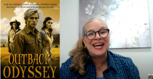 Paul Rushworth-Brown appearing on PSI TV with Dr. Trudy Beerman, discussing Outback Odyssey and the importance of truth-telling in Australian history.