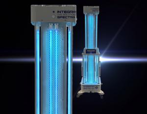 Spectra 1000’s patented system actively cools it’s lamps in real time to help maintain optimal UV-C output across the treatment cycle.  Supplemental UV-C environmental microbial reduction of hard surfaces and ambient air simultaneously in one, cost effective system