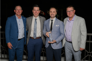 Hatch Homes team receiving the 2024 James Hardie President’s Club Award, recognizing the company as one of the top siding contractors in the United States.