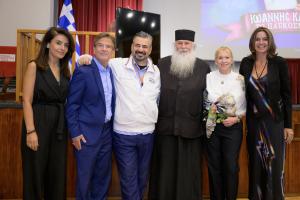 Featured (L-R), Maria-Eleni Tomprou (Ambelli), Professor Robert Gallagher (WGES Council Executive Chairman - U.S.), Kostantinos Mastorakis (Safe-Drive.org), Elder Georgios Alevras, Daisy Gallagher, Alexandra Papakonstantinou (Ambelli)