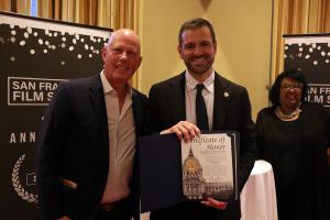 President Birnbaum receives Certificate of Honor from SF City Supervisor Danny Sauter