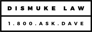 Dismuke Law logo, black text set on a white background