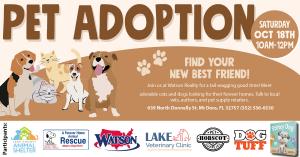 Mount Dora Pet Adoption Event - Oct 18th