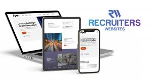 A laptop computer, tablet and cell phone showing a Blueprint Foundations website from Recruiters Websites