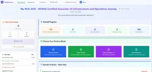 FlashGenius AI Learning Path dashboard showing personalized certification progress tracking, smart practice, and exam simulation tools.