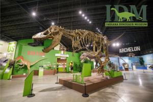 Picture of a t-rex  inside of Indiana Dinosaur Museum