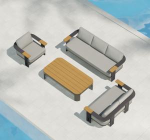 Aluminum Rope Woven Outdoor Sofa KMD18001