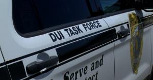 Close-up of a police SUV door labeled “DUI Task Force,” used during Scottsdale DUI patrols.