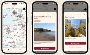 iPhone App showing how you can discover beautiful places wherever you are in the world