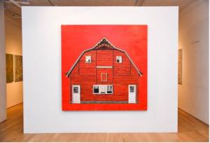 Barn #5, Don Hershman (2024), Acrylic, Ink, and Pencil on Wood Panel, 72” x 72” (Photo Credit: Shutterstock / Ronald Asadorian)