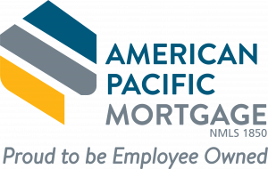 Logo for American Pacific Mortgage featuring Proud to be Employee Owned