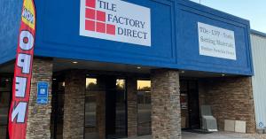 Exterior of Tile Factory Direct Gainesville showroom and warehouse in Northeast Georgia.