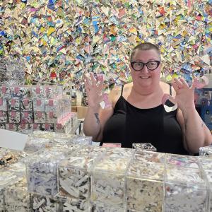 Kristine Schomaker in her studio