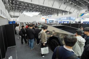 Tesla Cybertruck on display at FIX 2024