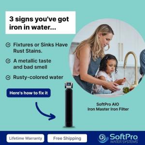 Mother and Child with SoftPro AIO Iron Filter for Well Water