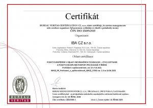 IBA CZ ISO 15489-1:2016 Certificate