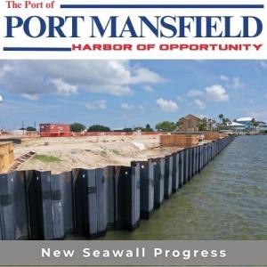 Progress on the all-new Seawall in the Port of Port Mansfield under the direction of the WCND