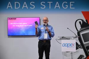 A presentation on the ADAS stage at AAPEX 2024.