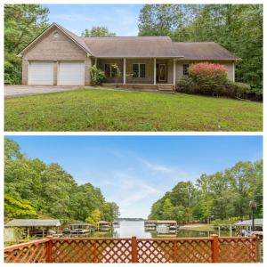 3 BR/2.5 BA brick ranch-style home on .87± acre Lake Gaston waterfront lot in the desirable Timbuctu Subdivision with a shared dock, attached 2 car garage and located in a quiet cove only 740'± from the main channel