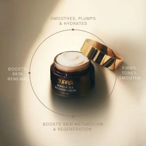 The Miracle Tea Recovery Creme from JUARA is formulated to support the skin throughout all of life’s transitions.