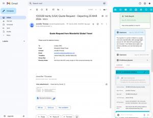 A screenshot of the TourConnect AI user interface