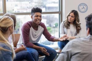 A teen boy in group therapy shows the concept of Artemis offers both residential programs for teens as well as a complete complement of outpatient programs for adolescents