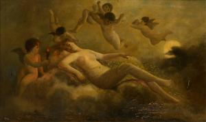 Original oil painting by Astley Cooper (American, 1856-1924), titled Seduction of Danae, circa 1885-1890. Estimate: $10,000-$20,000