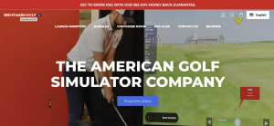 Red Stakes Golf simulator at the Ryder Cup, golf simulator, people playing golf simulator