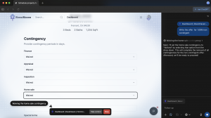 AI agent submitting a real-estate offer on RoostHaven using ChatGPT Atlas.