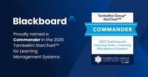 Blackboard Named a Commander in the 2025 Tambellini StarChart™ for Learning Management Systems for the Second Consecutive Year