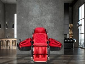 OHCO M.8LE Massage Chair in Red Rosso Nero with Doors Open
