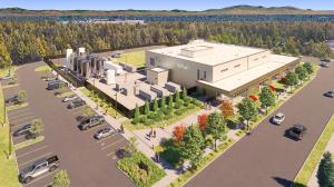Rendering of Serán BioScience’s new 50,000-square-foot commercial manufacturing facility in Bend, Oregon, currently under construction.