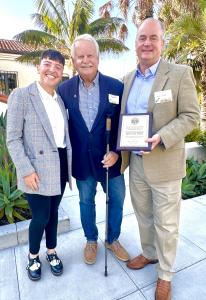 20th Annual Mayor's Award Santa Barbara recipients of Nonprofit Champion of Accessibility Awards, Kelly Gould Hearts Program Coordinator & Head Instructor Therapeutic Equestrian Center, Mayor Randy Rowse, Andrew Wilson, Board Chairman of Hearts Therapeuti