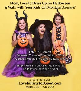 Recruiting for Good is sponsoring sweetest costume party celebrating moms who dressed up for Halloween to party with kids on Montana Avenue www.LovetoPartyforGood.com Made just for You!