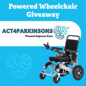 Apply for the powered wheelchair giveaway at https://act4pd.org/grant-application