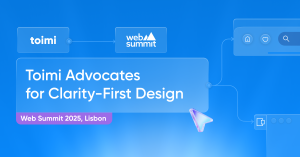 Toimi presents its “Clarity-First Design” philosophy at Web Summit 2025 in Lisbon.