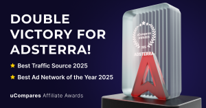 Global ad network Adsterra received two awards — “Best Advertising Network” and “Best Traffic Source of the Year” — from leading affiliate media Ucompares.