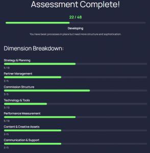 Affiliate maturity assessment