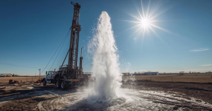 AquaterreX Water Guarantee Drilling Rig with Water Flowing