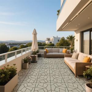 Beigestone Installed in Patio