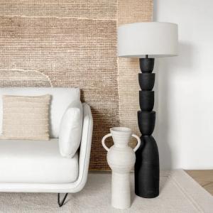 Penelope Concrete Black Floorlamp