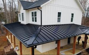 Alt text: well-maintained metal roofing system representing Alpine Roofing’s commitment to storm preparedness and roof safety across North Texas
