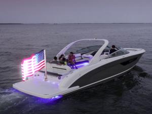 The NITE FLAG XL always waves, never sags and lights up the night.