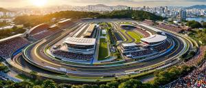 F1 São Paulo Grand Prix 2025 at Interlagos circuit showing VIP Paddock Club and record 292,000 attendee crowd