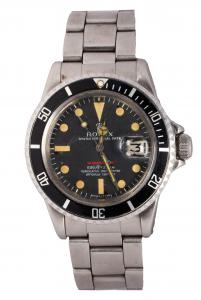 A Rolex Submarnier Red Dial stainless steel wristwatch ($20,000–$30,000)