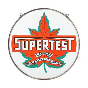Canadian 1958 round double-sided porcelain Supertest Service Station dealer sign (“Canada’s All Canadian Company”), 5 feet diameter, graded 8.5 both sides. Estimate: CA$12,000-$15,000.